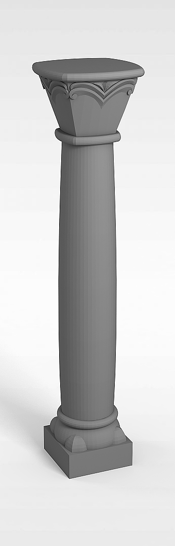 现代大理石柱子模型