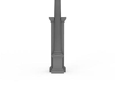 欧式户外石柱子模型3d模型