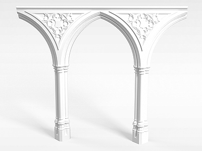 3d欧式石拱门模型