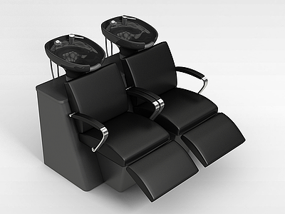 3d黑色美发椅模型