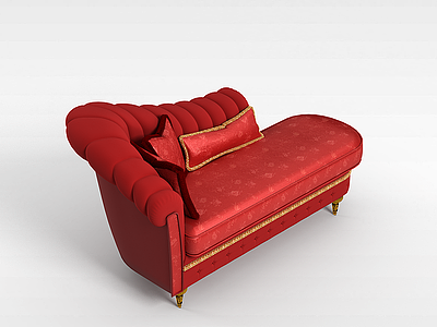 3d红色贵族沙发椅模型