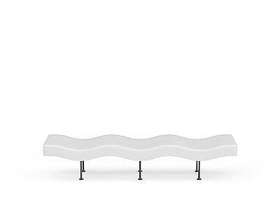 3d白色波浪户外凳免费模型