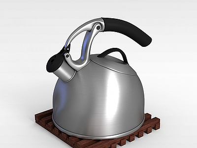 不锈钢热水壶模型3d模型