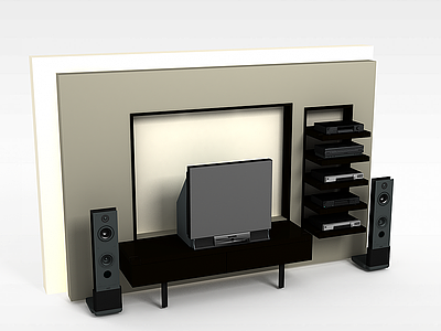 3d现代简约风格电视柜组合模型