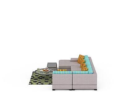 转角组合沙发模型3d模型