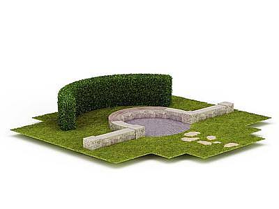 3d园林场景模型