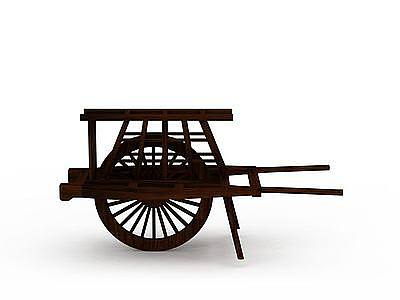 木质独轮车模型3d模型