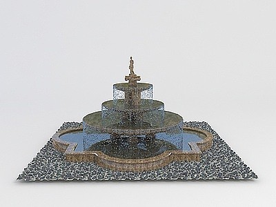 3d公园喷泉模型