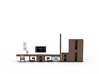 3d现代家居电视柜组合免费模型