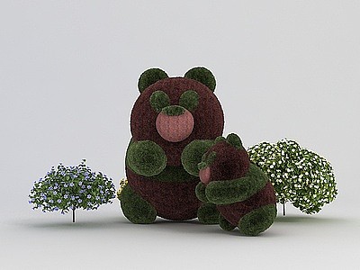 3d熊猫园艺造型模型