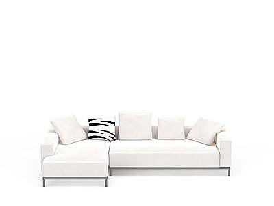 白色布艺沙发模型3d模型