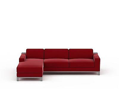 简约红色沙发模型3d模型