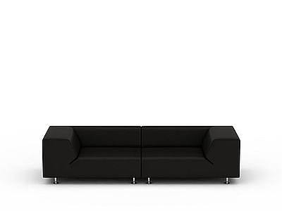 3d黑色长沙发免费模型