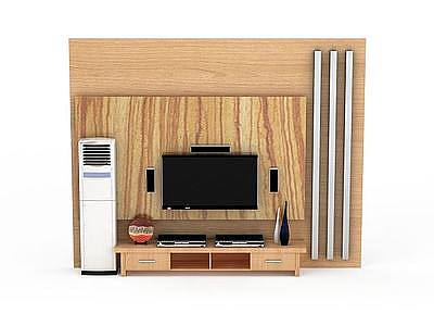 现代客厅电视墙模型3d模型