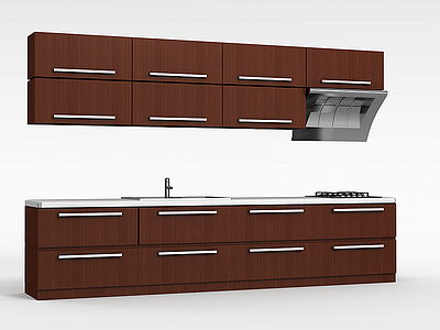 木质褐色橱柜模型3d模型