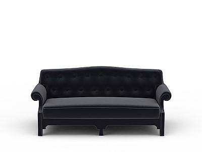 3d黑色皮质沙发免费模型