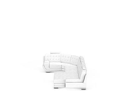 白色转角沙发模型3d模型