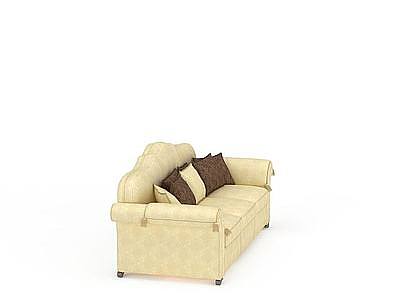 3d高档米色沙发免费模型