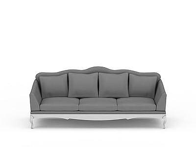 布艺灰色沙发模型3d模型