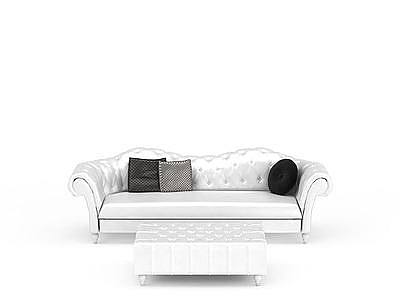 高档白色沙发模型3d模型