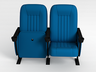 3d蓝色布艺座椅模型