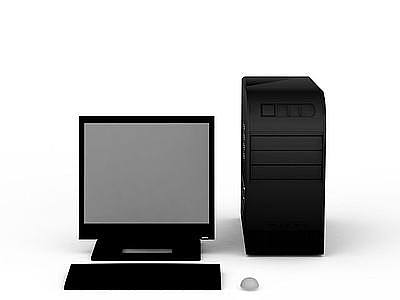 3d黑色台式电脑免费模型