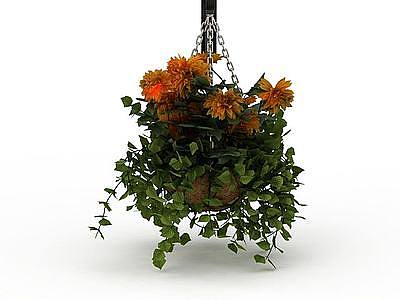 鲜花吊篮模型3d模型