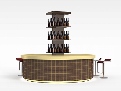 3d个性酒吧酒柜模型
