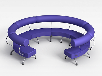 3d紫色环形沙发模型