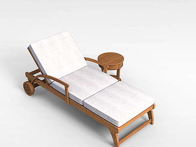 3d休闲木质躺椅模型