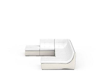 3d白色皮质沙发免费模型