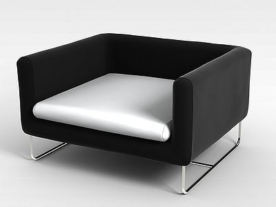 3d黑白布艺椅子模型