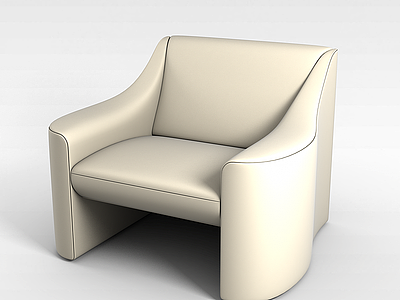 3d新式白色沙发椅模型
