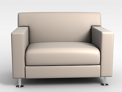 3d米色真皮沙发椅模型
