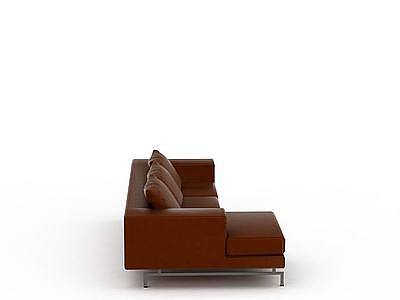 3d褐色皮质沙发免费模型