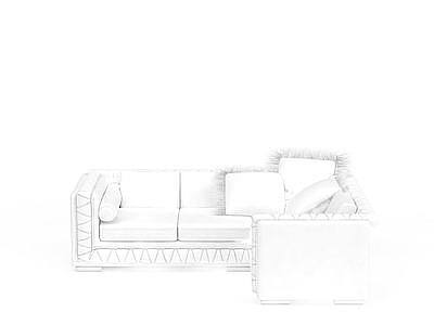 3d高档白色沙发免费模型