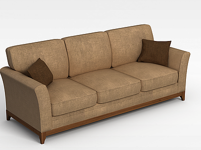 浅色多人沙发模型3d模型