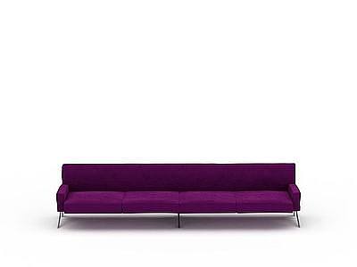 简约紫色沙发模型3d模型