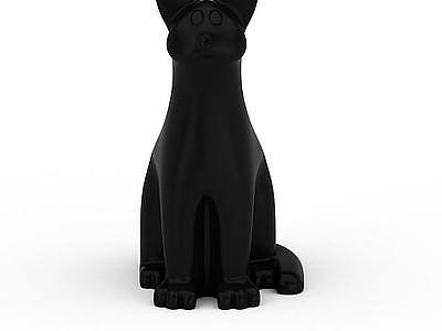 3d黑色可爱猫咪免费模型