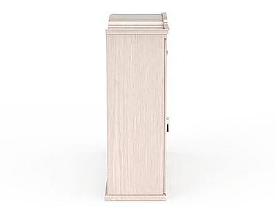 3d白色实木衣柜免费模型