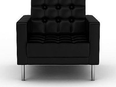 黑色单人沙发模型3d模型