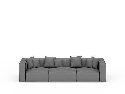 3d布艺灰色沙发免费模型