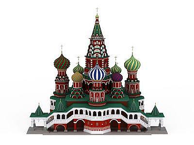 3d俄罗斯瓦西里大教堂模型