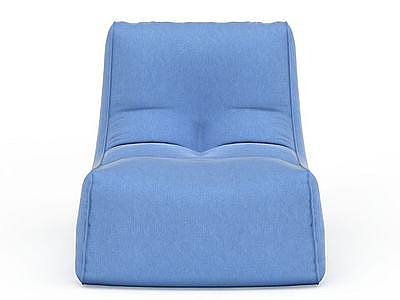 3d蓝色布艺沙发免费模型