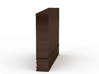 3d褐色简单书柜免费模型