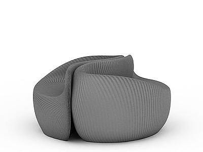 灰色异形沙发模型3d模型