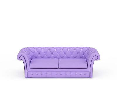 3d浅紫色沙发免费模型