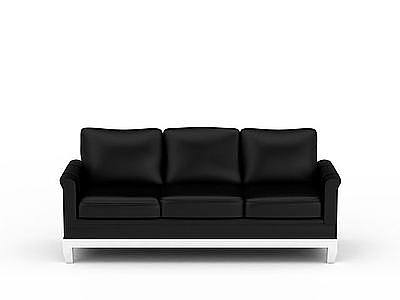 3d黑色皮沙发免费模型