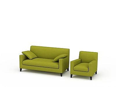 3d果绿色沙发免费模型
