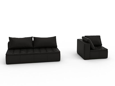欧式黑色沙发模型3d模型